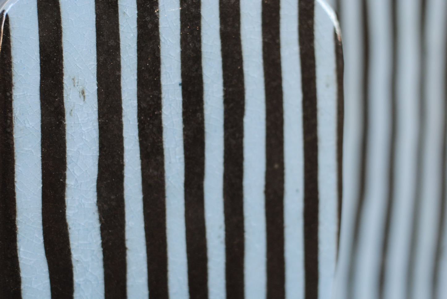 Tall Stripe Vase Dark Brown/Blue