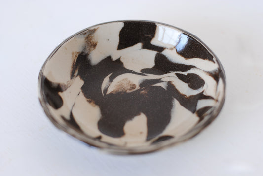 Dish Small Dark Brown/ Off White Marble