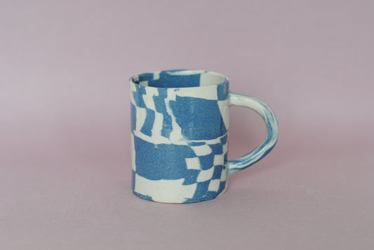 Blue Check Coffee Mug