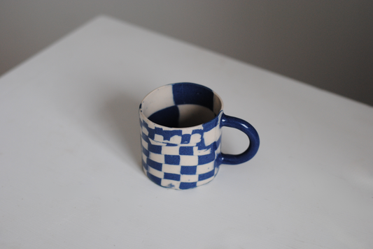 Blue Check Coffee Mug